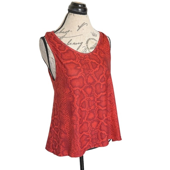 Lovers & Friends Womens Tank Top Back Mesh Snakeskin Print Sz Small Sleeveless - Picture 3 of 12